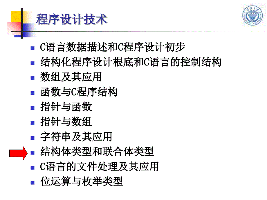 08章 结构体类型和联合体类型——C语言程序设计技术_第1页