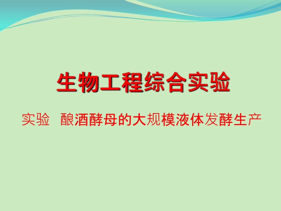 酿酒酵母的大规模液体发酵生产课件_第1页