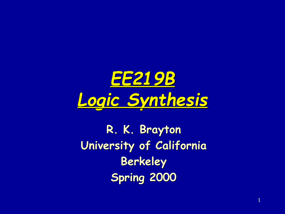 EE219BLogicSynthesis_第1页