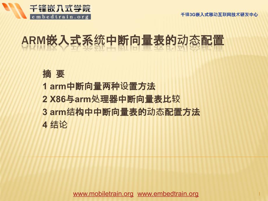 ARM嵌入式系统中断向量表的动态配置_第1页