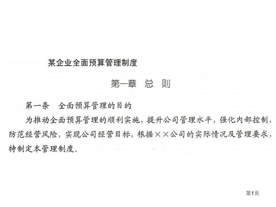 (经典)全面预算管理制度与表格案例_第1页