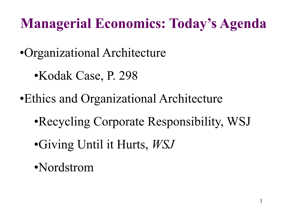 ManagerialEconomicsToday'sAgenda_第1页