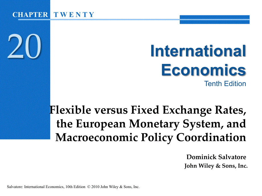萨尔瓦多国际经济学(第十版)英文课件ch20_第1页