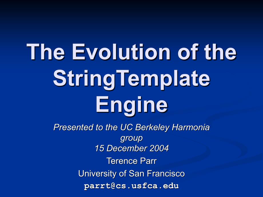 TheEvolutionoftheStringTemplateEngine_第1页