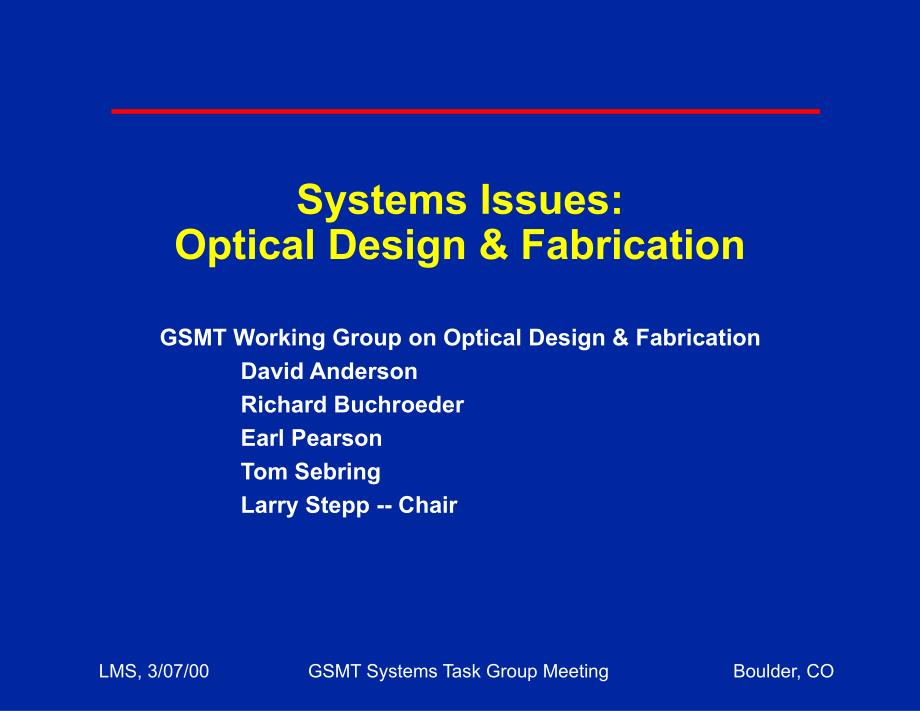 SystemsIssuesOpticalDesign&Fabrication_第1页