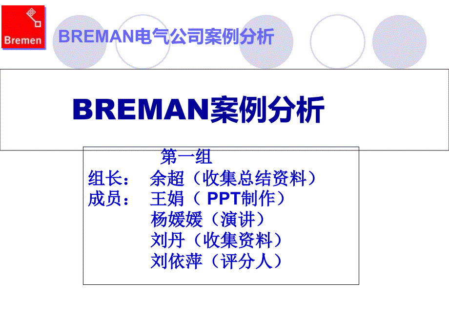 BREMAN电气公司案例分析_第1页