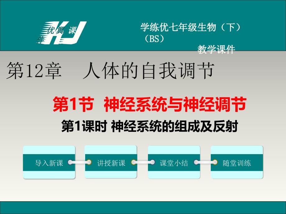 【北师大版】2019年春七年级下册生物：12.1.1-神经系统的组成及反射_第1页