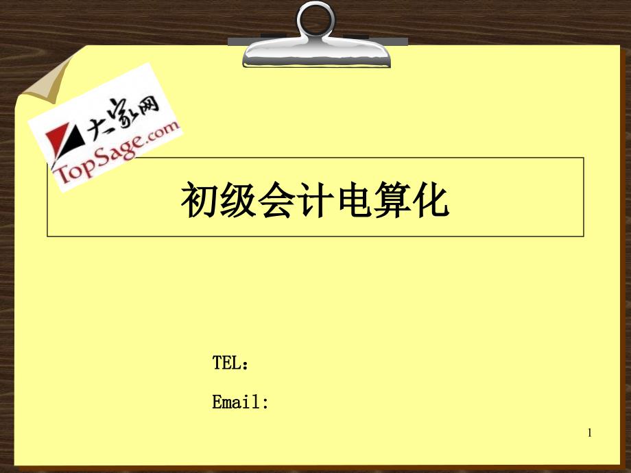 初级会计电算化PPT课件_第1页