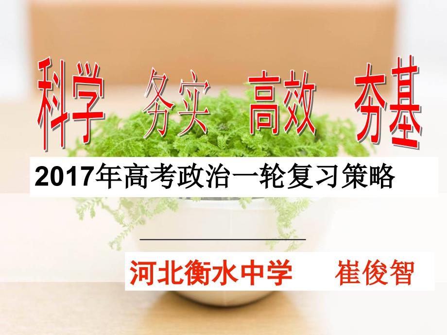 河北省衡水中學(xué)2017年高三政治復(fù)習(xí)研討會(huì)課件_第1頁