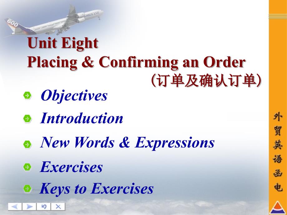 国际商务函电第八章Unit08 Placing & Confirmingan Order_第1页