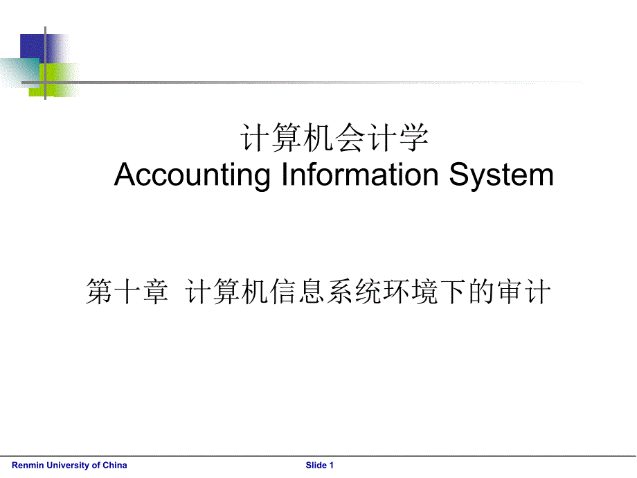 10计算机信息系统环境下的审计_第1页