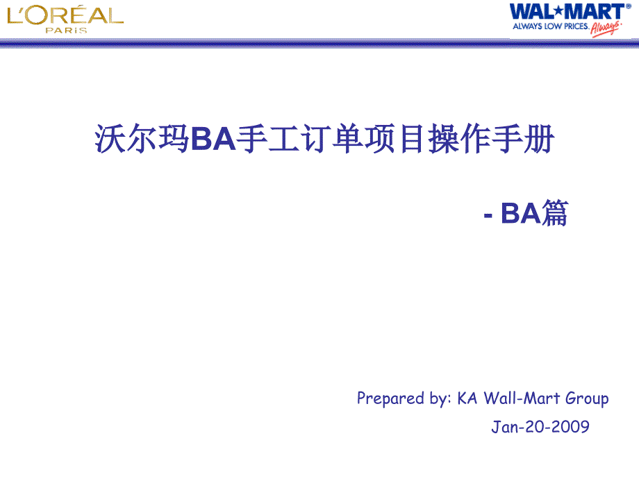 沃尔玛BA手工订单项目操作手册-BA篇_第1页