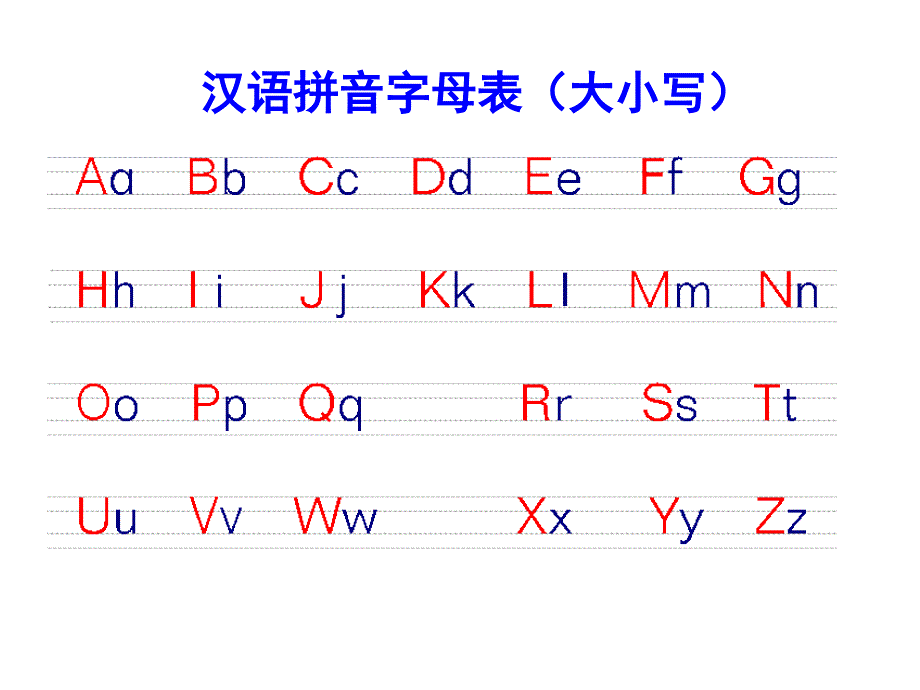 汉语拼音字母表(大小写)_第1页