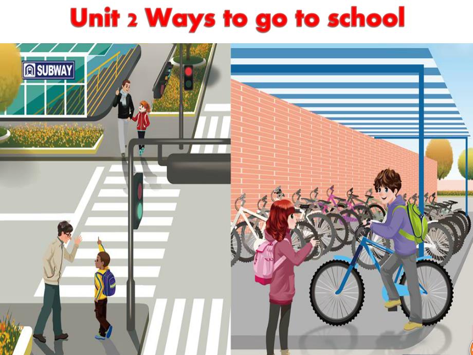 六年级上册英语课件-Unit 2 Ways to go to school ! PartA let’s learn-人教（PEP）（2014秋） (5)1(共29张PPT)_第1页