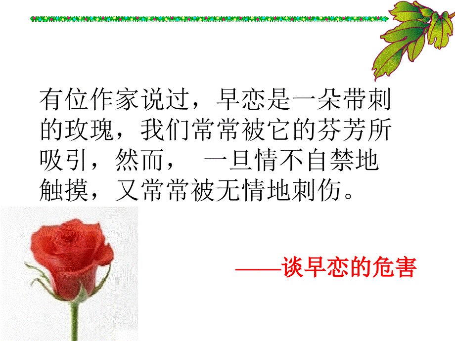 早恋的危害主题班会课件_第1页