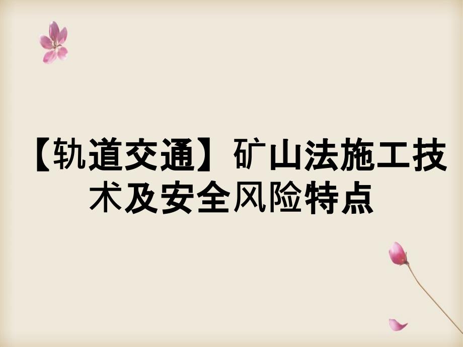 【轨道交通】矿山法施工技术及安全风险特点_第1页