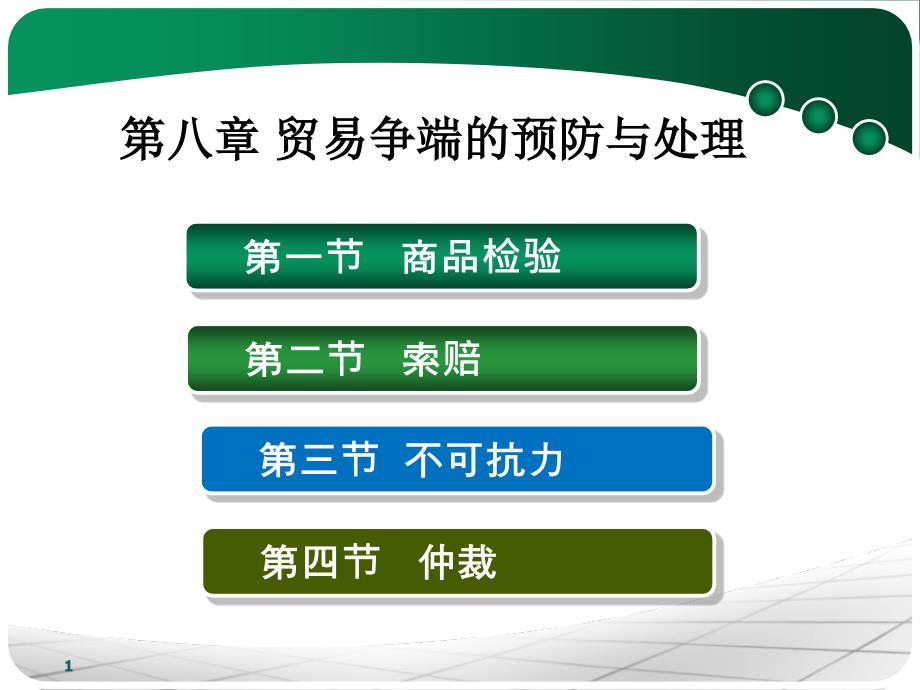 ch8贸易争端的预防与处理商检索赔不可抗力仲裁_第1页