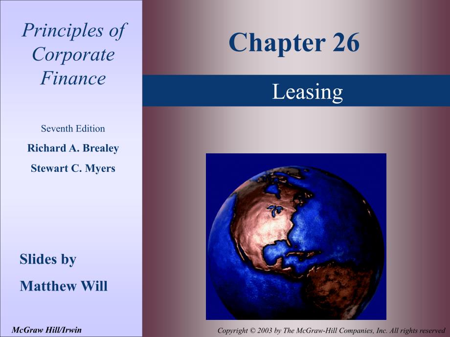 Chapter_26Leasing(公司金融,英文版)_第1页