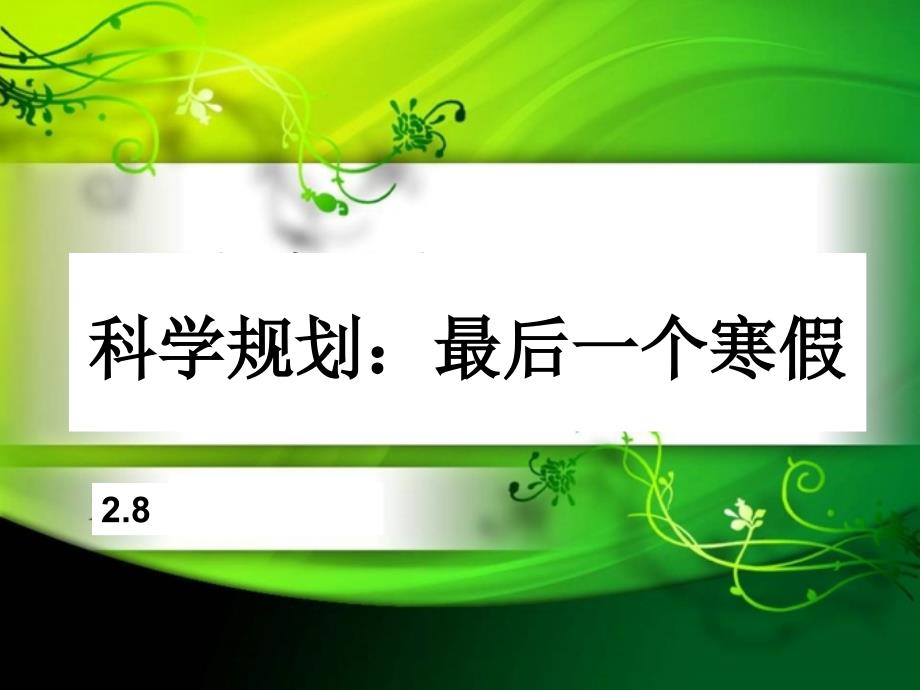 高三寒假放假前班会课件：科学规划,最后一个寒假_第1页