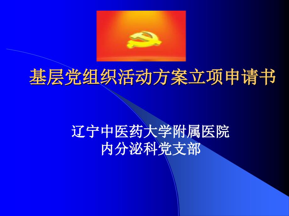 基层党组织活动方案立项申请书_第1页