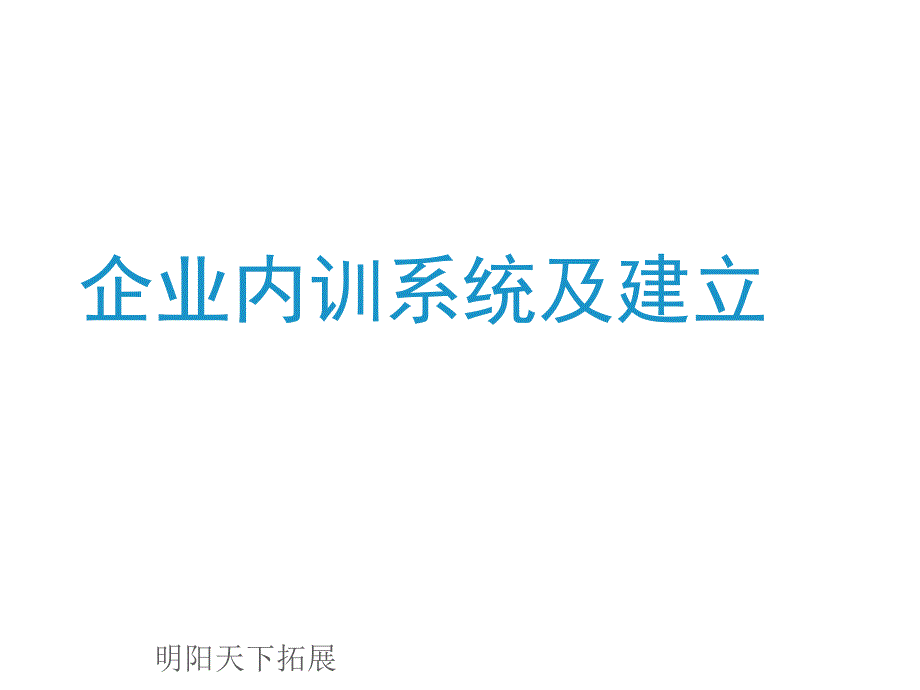 企业内训系统及建立_第1页