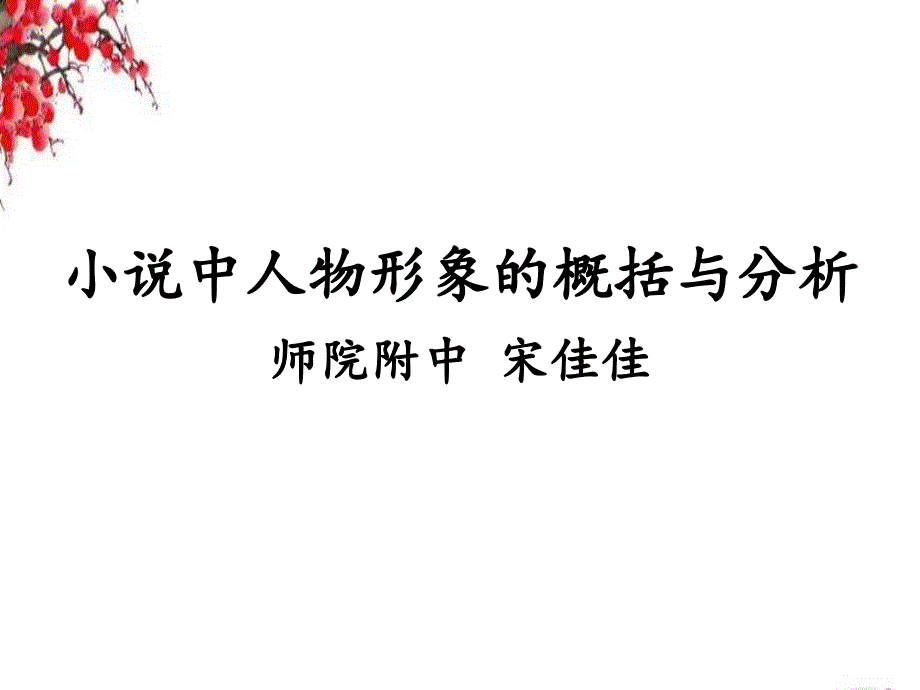 小说人物形象概括与分析_第1页