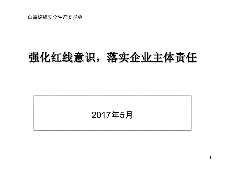 2017白露塘镇企业主体责任培训_第1页