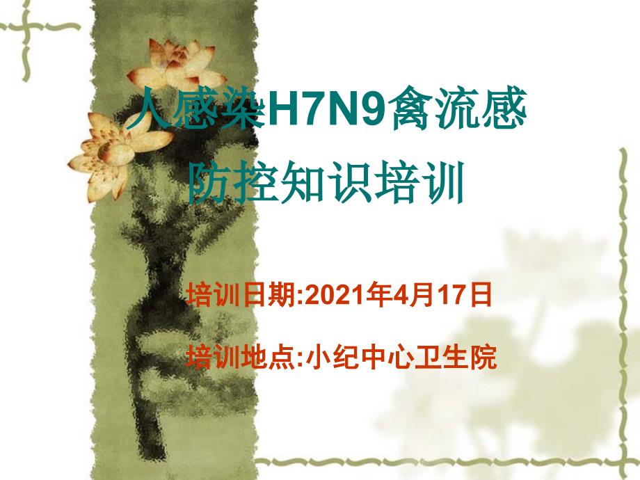 小纪镇人感染H7N9禽流感防控知识培训_第1页