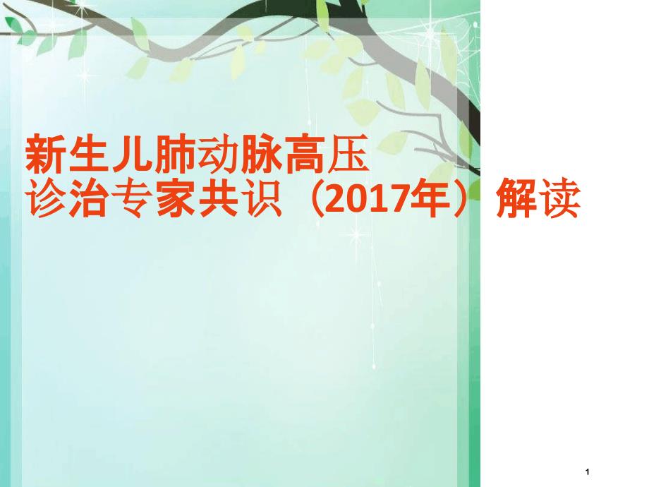 新生儿肺动脉高压诊治专家共识解读课件_第1页