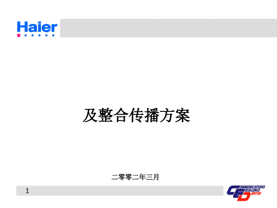 28海尔集团年度市场战略企划方案（电通广告）_第1页