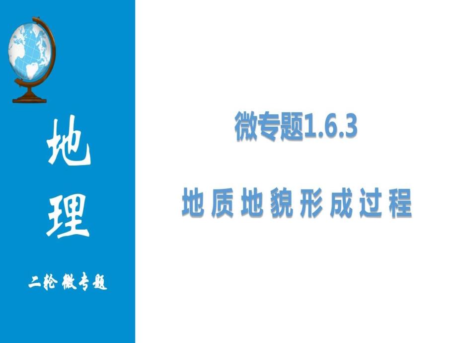 微专题高考地理二轮复习地质地貌的形成过程课件_第1页