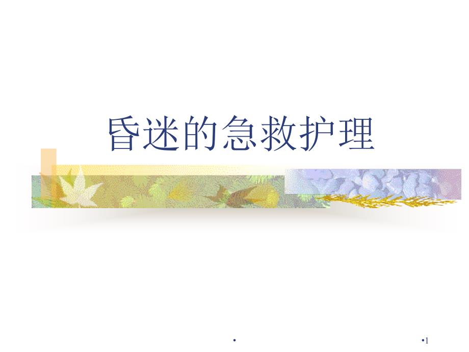 昏迷的急救护理学习ppt课件_第1页