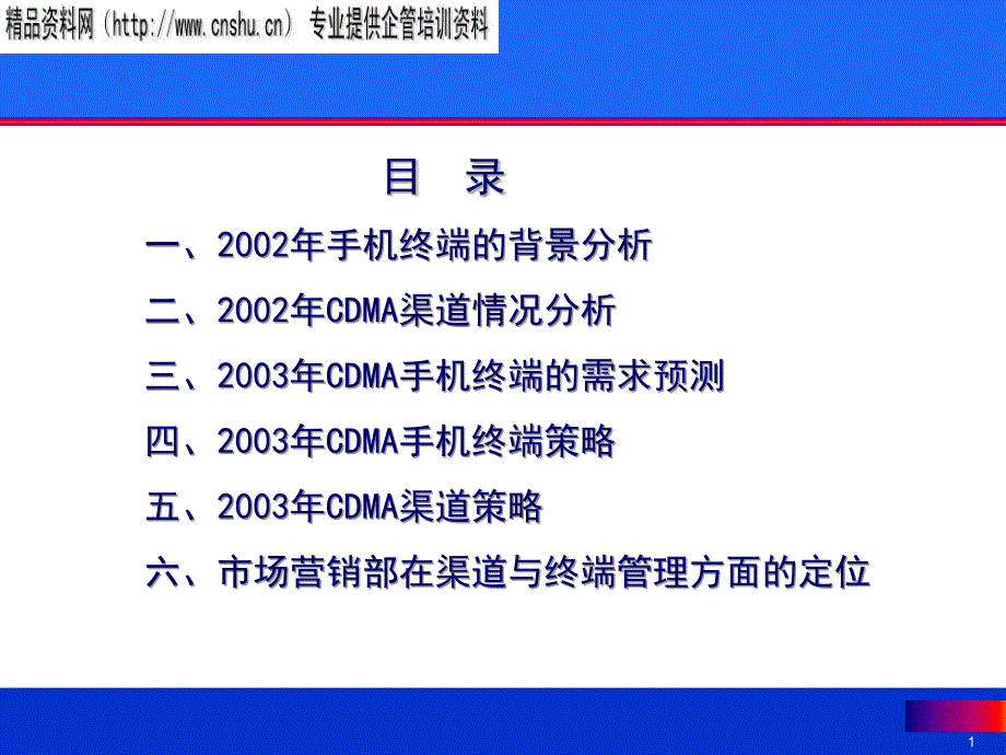 CDMA业务终端与渠道策略[1]_第1页