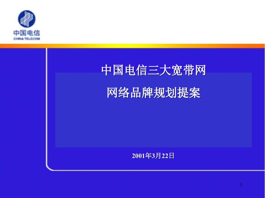 中国电信三大宽带网网络品牌规划提案_第1页