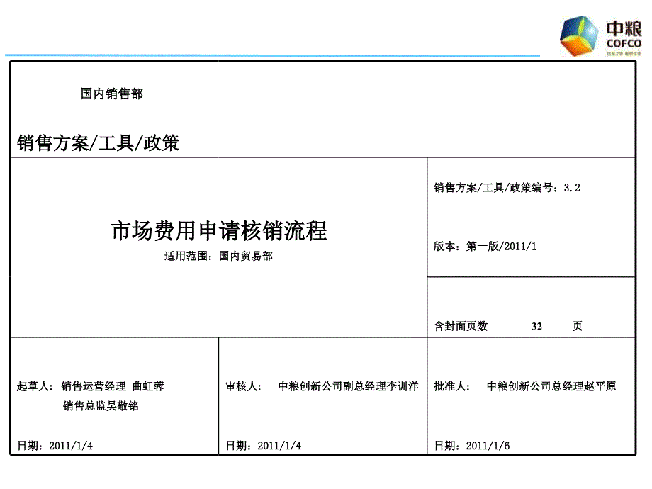 XXXX年某某公司推广费用申请核销流程_第1页