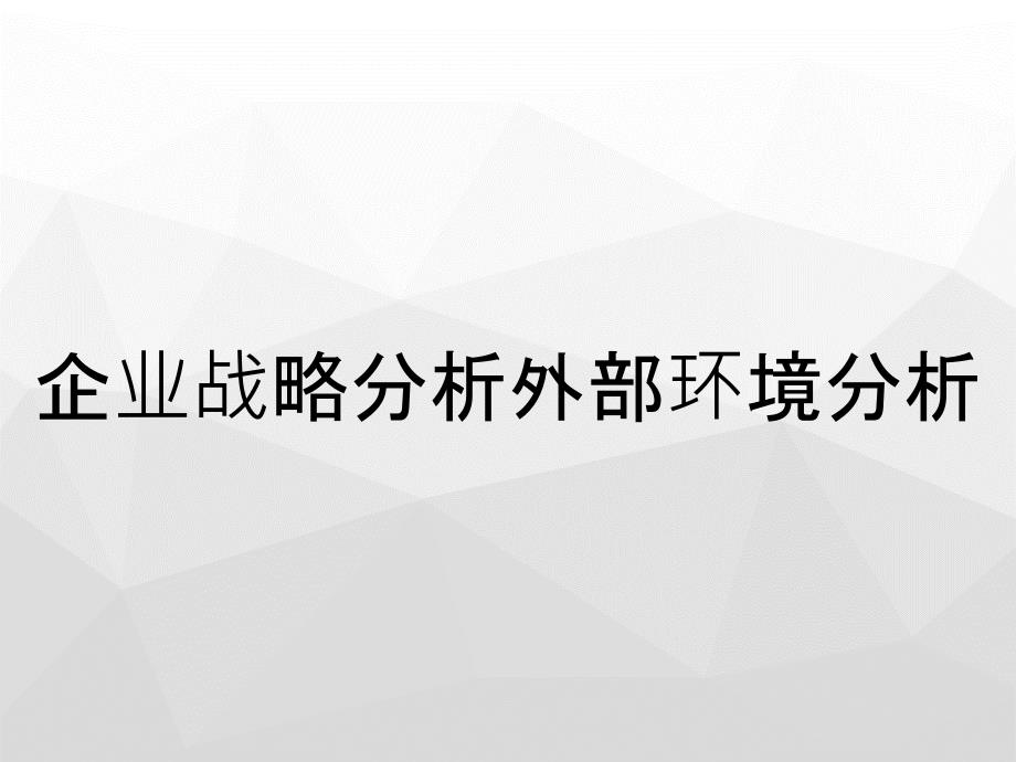 企业战略分析外部环境分析_第1页