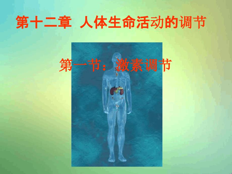 苏教版七年级下册第一节激素调节课件_第1页