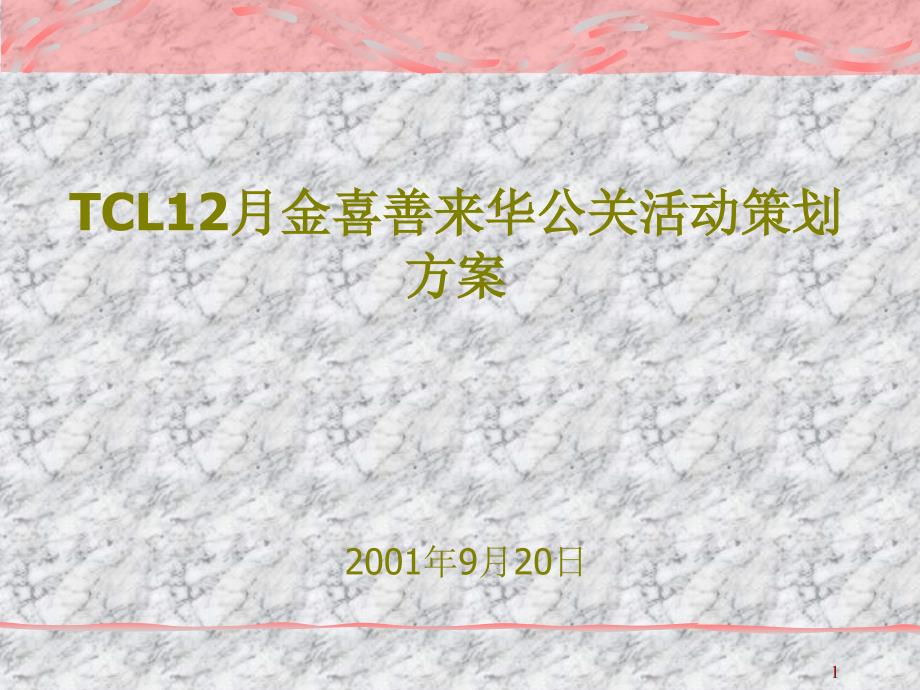 TCL金喜善来华公关策划案_第1页