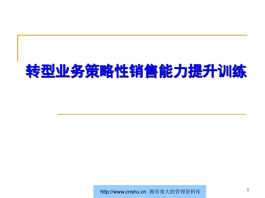 中国电信转型业务策略性销售能力提升训练_第1页