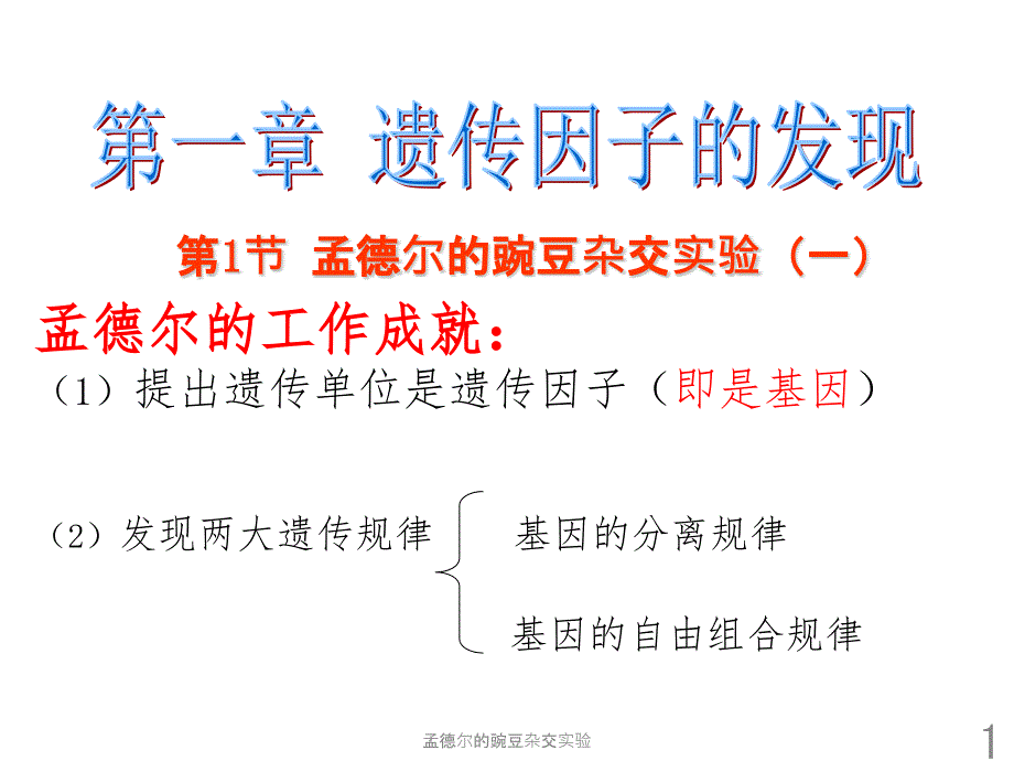 孟德尔的豌豆杂交实验课件_第1页