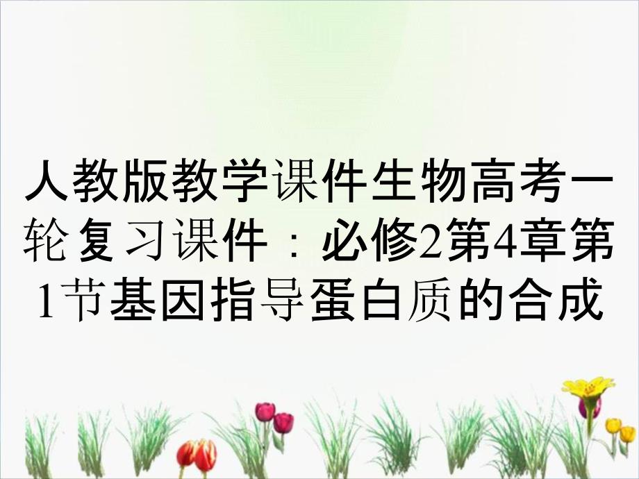 人教版教学课件生物高考一轮复习课件：必修2第4章第1节基因指导蛋白质的合成_第1页