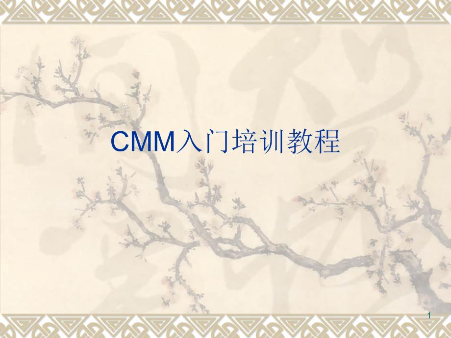 CMM入门培训材料_第1页