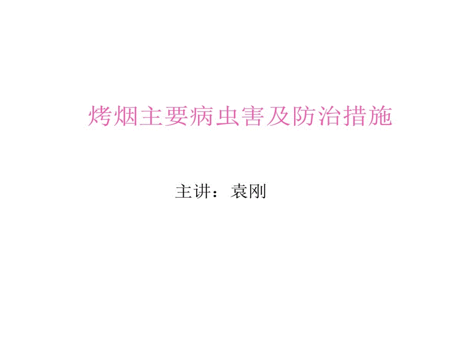 烤烟主要病虫害及防治的措施PPT精选课件_第1页