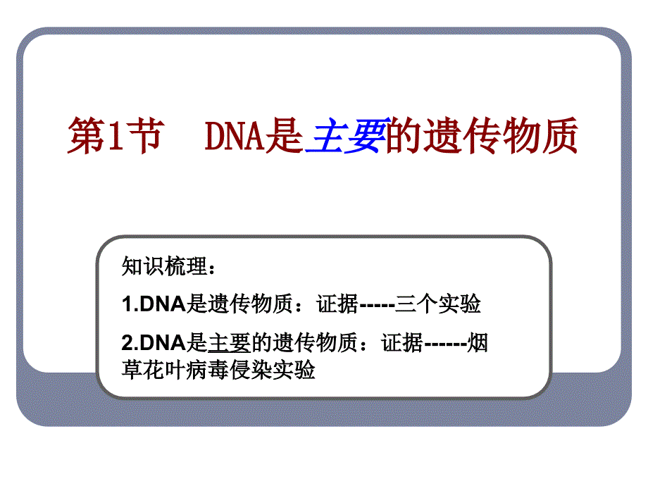 第1节DNA是主要的遗传物质课件_第1页