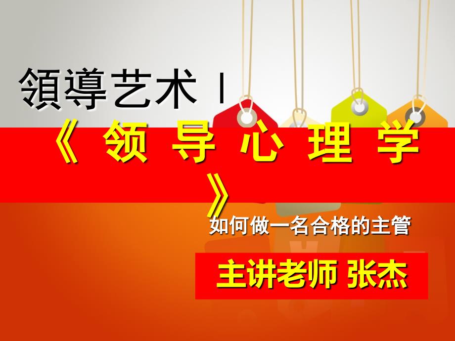 聚华加油站领导艺术Ⅰ领导心理学张杰老师_第1页