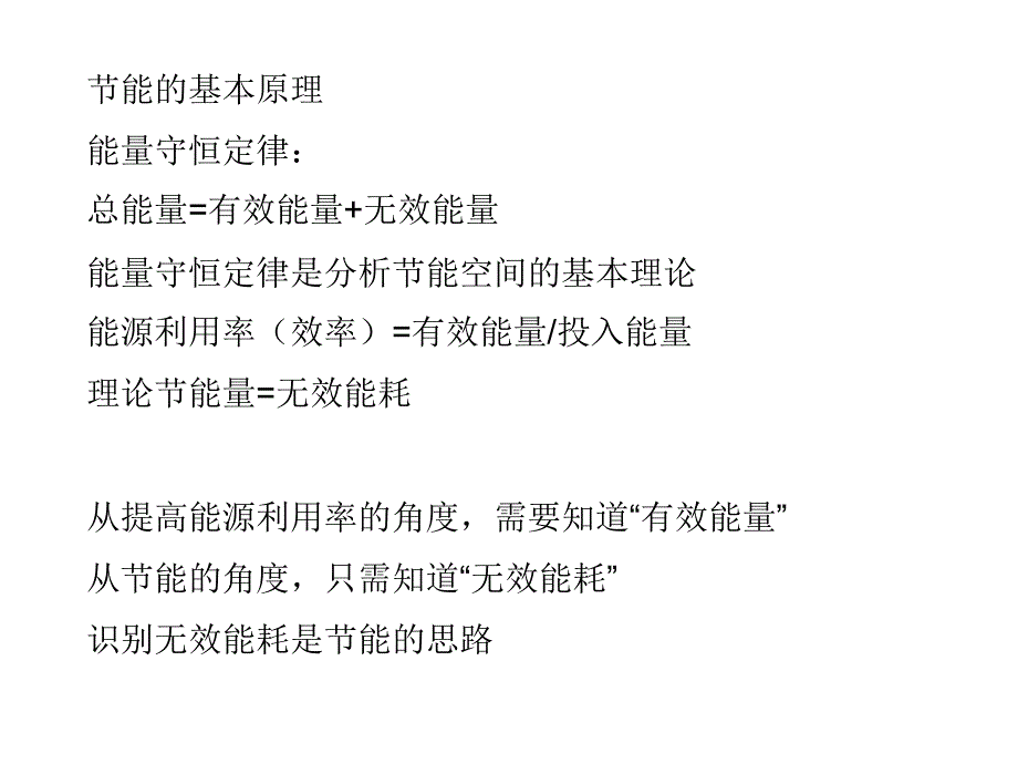 节能的基本原理能量守恒定律总能量有效能量无效能量能课件_第1页