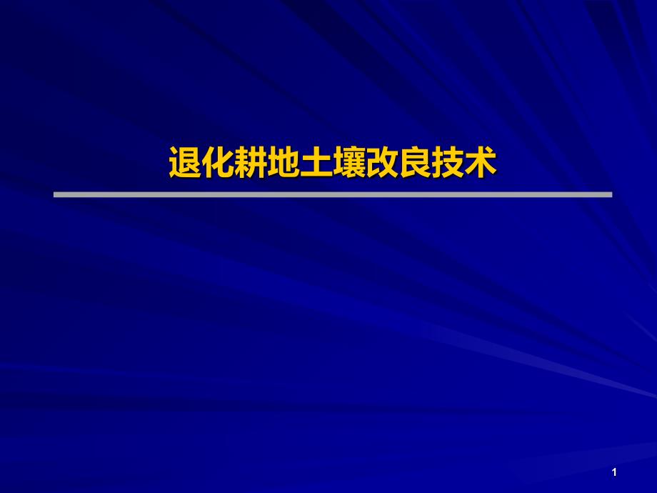 土壤改良培肥与污染治理技术进展培训讲义（PPT53页)_第1页