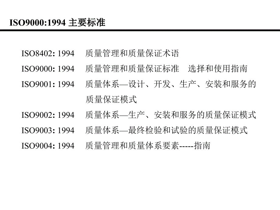 ISO9000：1994 主要标准_第1页