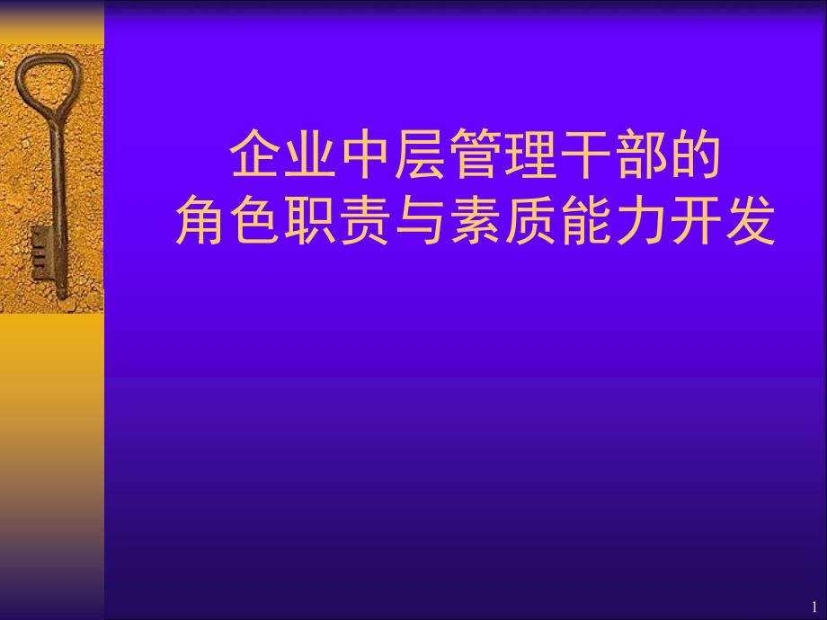 企业中层管理干部角色、职责与素质能力开发_第1页