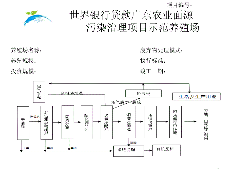 世界银行贷款广东农业面源污染治理项目示范养殖场_第1页